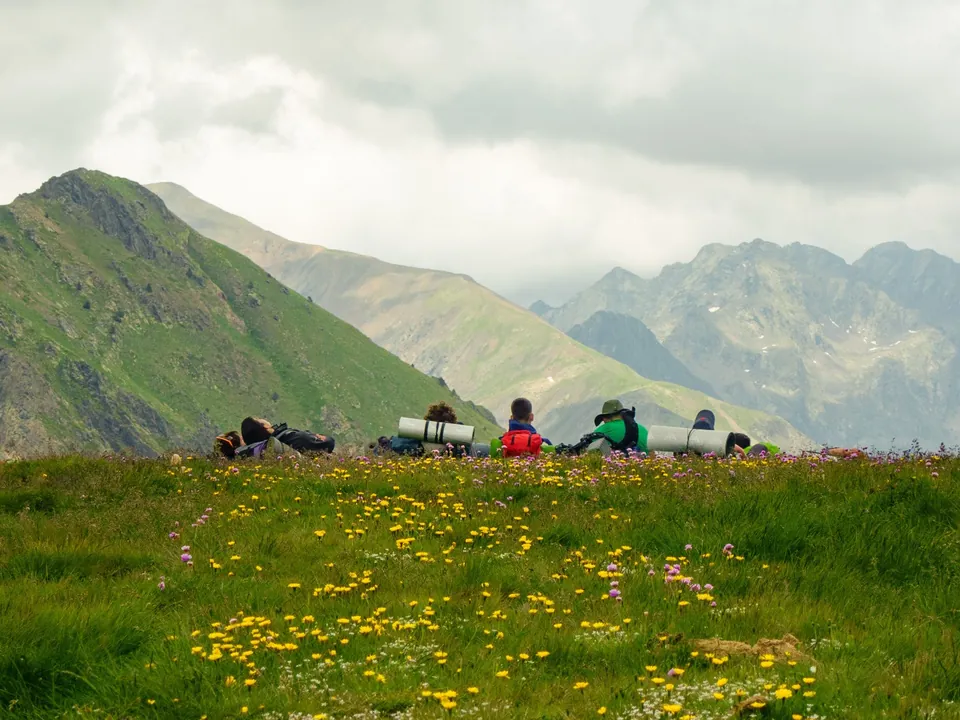 Participants reflecting together during a wellbeing experience